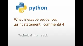 4 print statement comment escape sequences in python for beginner hindi