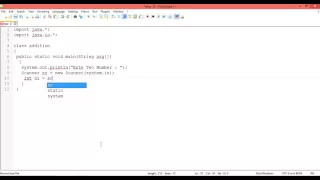 Addition of two number is JAVA