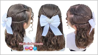 Lindo Penteado para Festas e Ano Novo😍🌟| Beautiful New Year Hairstyle for Girls 🥰🌟