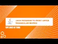 Java program to print upper triangular matrix Tamil