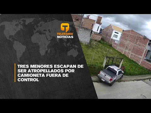 Tres menores escapan de ser atropellados por camioneta fuera de control