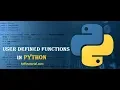 User Defined Function In Python Python Programming Tutorial