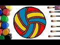 Volleyball Coloring Pages How to Draw a Colorful Volleyball Step by Step