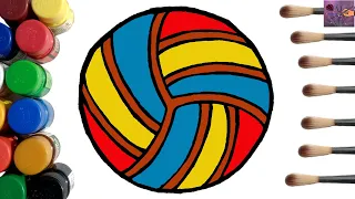 Volleyball Coloring Pages How to Draw a Colorful Volleyball Step by Step