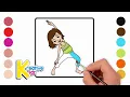 How to Draw and Color Yoga for Kids Sports Coloring Book and Page Art for Kids