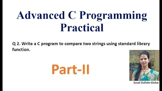 Write a C program to compare two strings using standard library function strcmp Advanced C prog