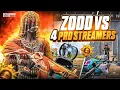 4 Pro STREAMER’s vs Zodd‼️ in Top 100 CONQUEROR Lobby😱| Zodd vs Streamers - Fastest 1v4 Clutches
