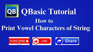 QBasic Program To Print Vowel Letters Of Input String Print Vowel Characters in QBasic in Hindi