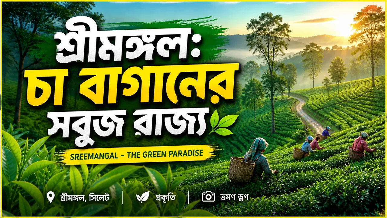 শ্রীমঙ্গল: চা বাগানের সবুজ রাজ্য 🌿 | Sreemangal Tea Garden Bangladesh poster