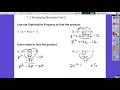 Alg1 7 2 Part 2 Multiplying Polynomials