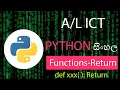 ICT Python Lesson 07 Functions - Return