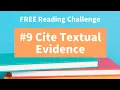 Citing Textual Evidence During Reading Reading Comprehension