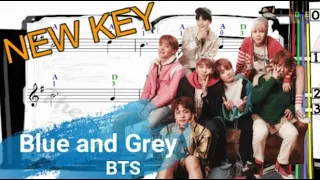 Download Blue and Grey | BTS | Violin SHEET MUSIC [With Fingerings] 방탄소년단 [Level 4] New Key | Easy Version MP3