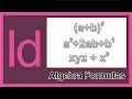 Indesign Tutorial How to type algebra formulas in InDesign using Grep styles