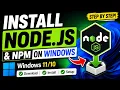 How to Download Install Node js on Windows 2026 Node js NPM Setup Tutorial