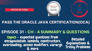 Java Certification-OCA Exam Questions Chapter 4 Summary