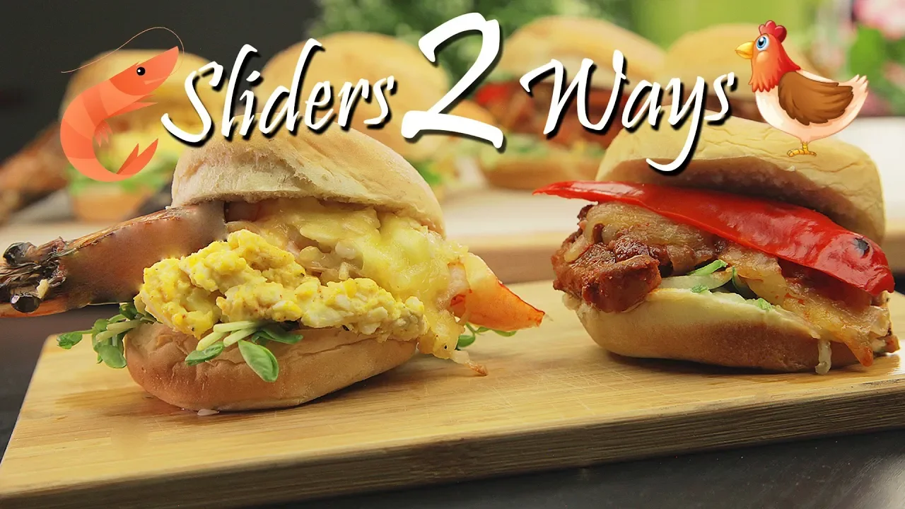 How To Make Chicken & Prawn Burger Sliders   Share Food Singapore