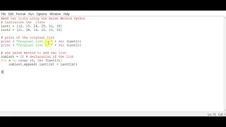 Add two lists using the Naive Method Python