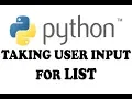 CREATING LIST BY TAKING USER INPUT IN PYTHON URDU HINDI