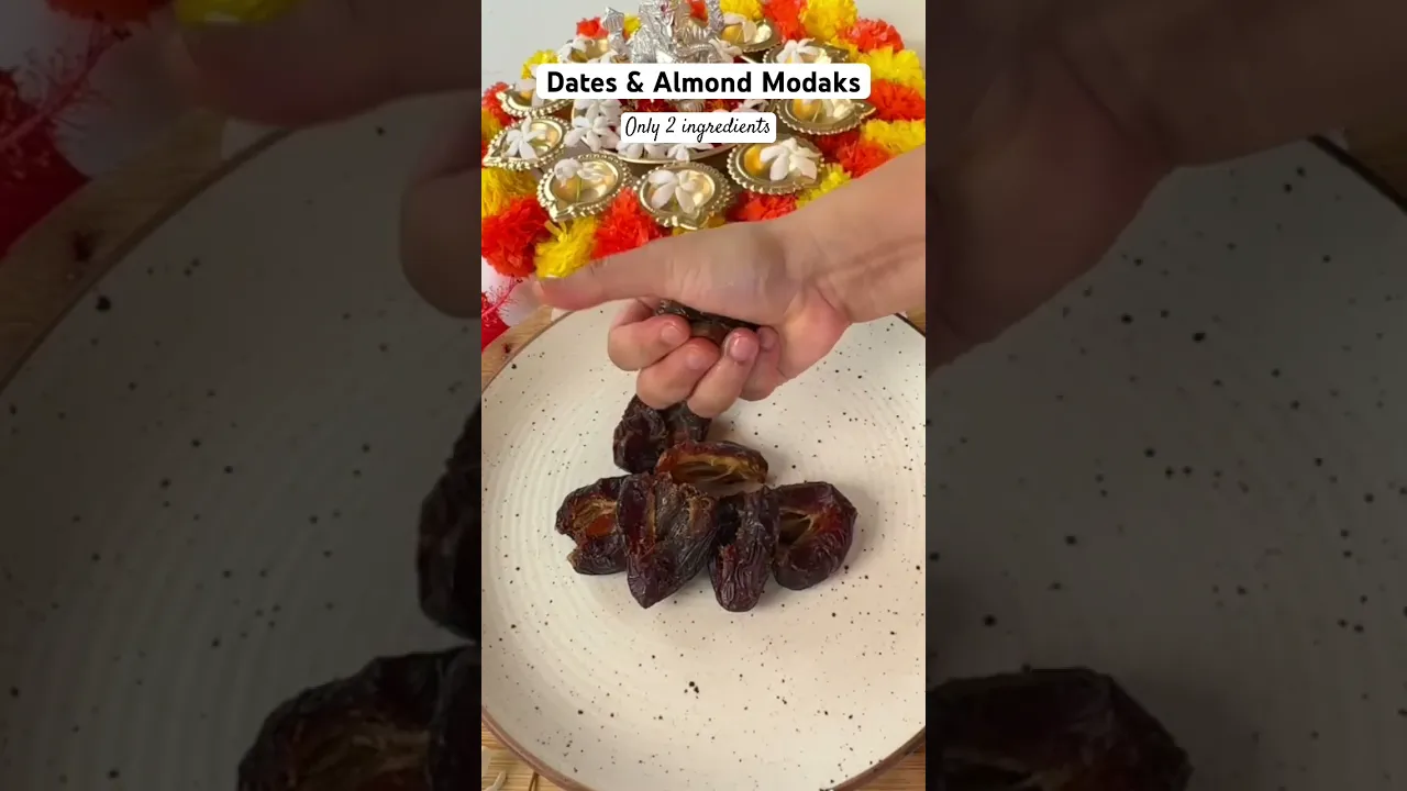 Sugar-Free Dates & Almond Modak - only 2 ingredients #shorts