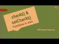 charAt setChartAt in Java Methods Used in StringBuffer Class CORE JAVA Hindi