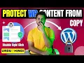 WordPress Content Copy Protection Disable Right Click Text Copy