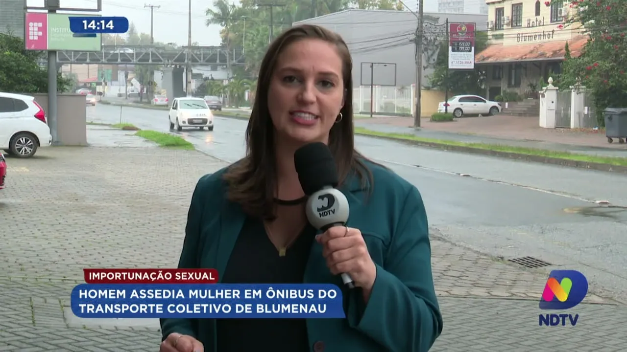 Importunação sexual: homem assedia mulher em ônibus do transporte coletivo de Blumenau