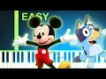 Mickey Mouse and Bluey Song - EASY Piano Tutorial
