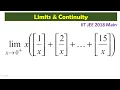 Limits involving greatest integer function Previous year questions of IIT JEE Maths