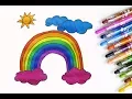 Rainbow Coloring Pages How To Draw Rainbow Clear Sky Coloring With Glitter Color For Kids