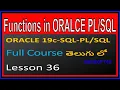 User Defined Functions in Oracle PL SQL - ORACLE SQL Full Course in Telugu-Lesson-36