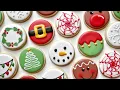 Lagu 10 EASY CIRCLE CHRISTMAS COOKIES ~ Santa, Snowman, Rudolf, Tree, Snowflake, Wreath, Elf, Gingerbread