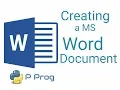 Creating a MS Word Document using Python