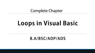 Loops in Visual Basic