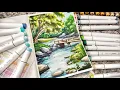 Ohuhu Markers Landscape Coloring Page