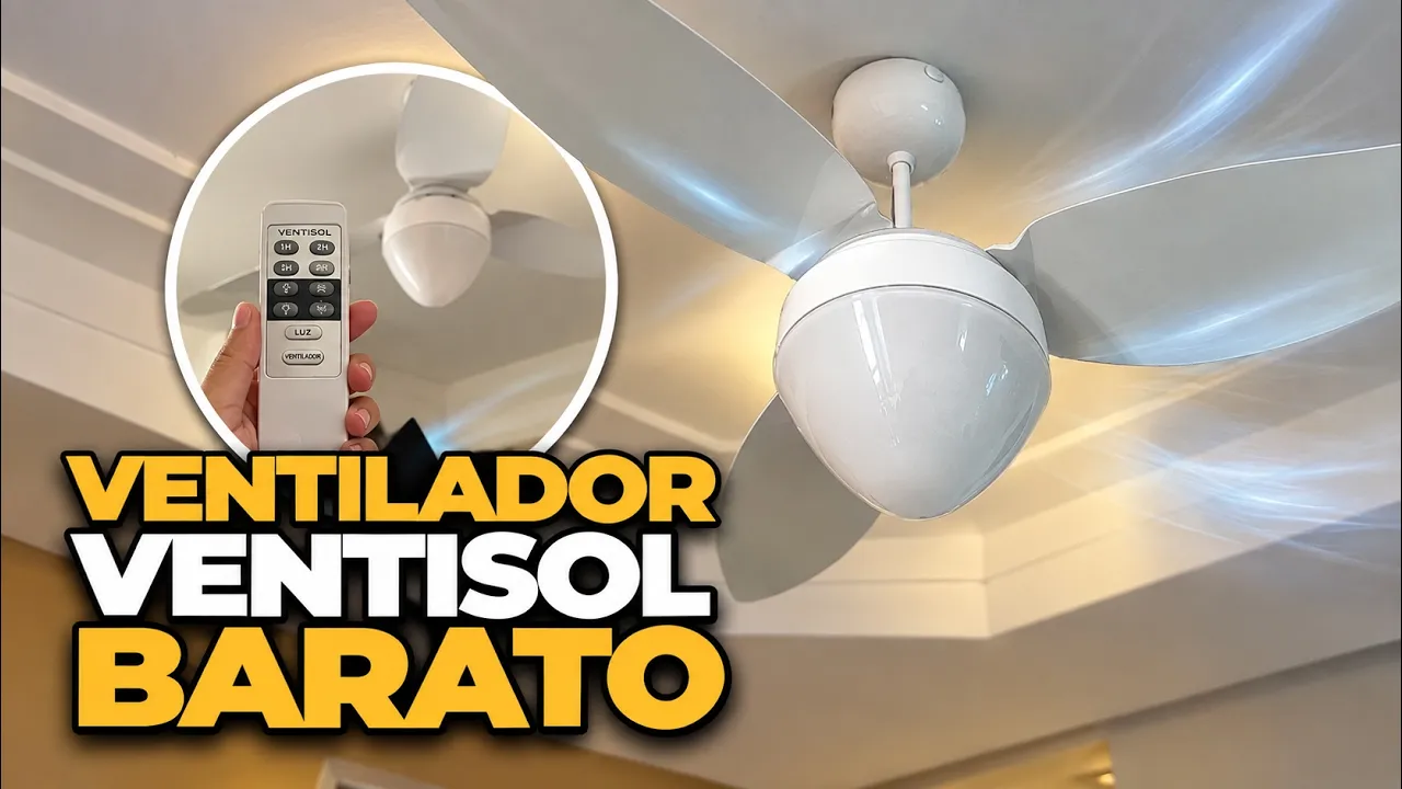 TESTAMOS o Ventilador VENTISOL AIRES com Controle! Ventilador de Teto BARATO, POTENTE e SILENCIOSO!