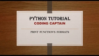 Print Formats End of line Separators Multiple line Statements Python Tutorial for beginners