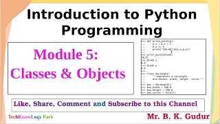 Classes and Objects in Python - Module 5 of Introduction to Python Programming
