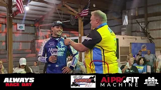 Kyle Larson Championship Toast after winning the 65th Knoxville Nationals