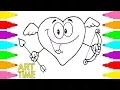 How to Draw Heart Coloring Pages for Kids with Colored Markers