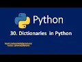 30 Dictionaries in Python