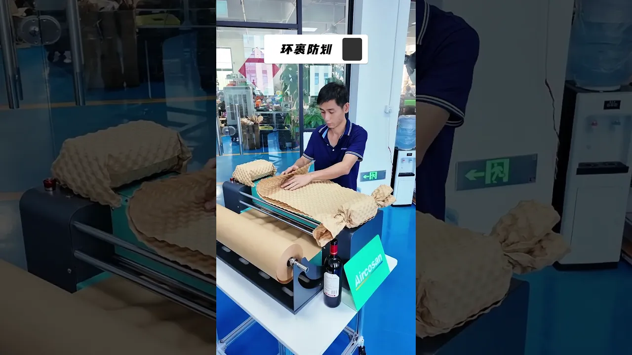 Máquina de bolhas de papel em conformidade ecológica, evite riscos de restrição de plástico para entregas no exterior