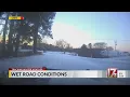 Wet road conditions in central North Carolina