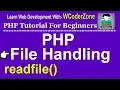 php file handling - readfile php in English