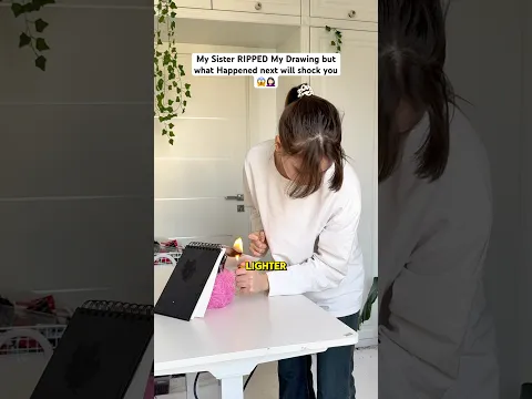 My Sister RIPPED My Drawing but what Happened next will shock you 😱🤦🏻‍♀️
