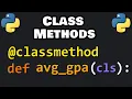 Learn Python CLASS METHODS in 6 minutes