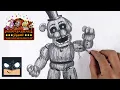 How To Draw Phantom Freddy FNAF Sketch Tutorial Step by Step