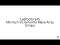 LeetCode 945 Minimum Increment to Make Array Unique