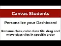Canvas - Personalize dashboard