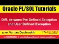 Oracle Tutorials Diff between Pre Defined Exception and User Defined Exception Mr Vaman